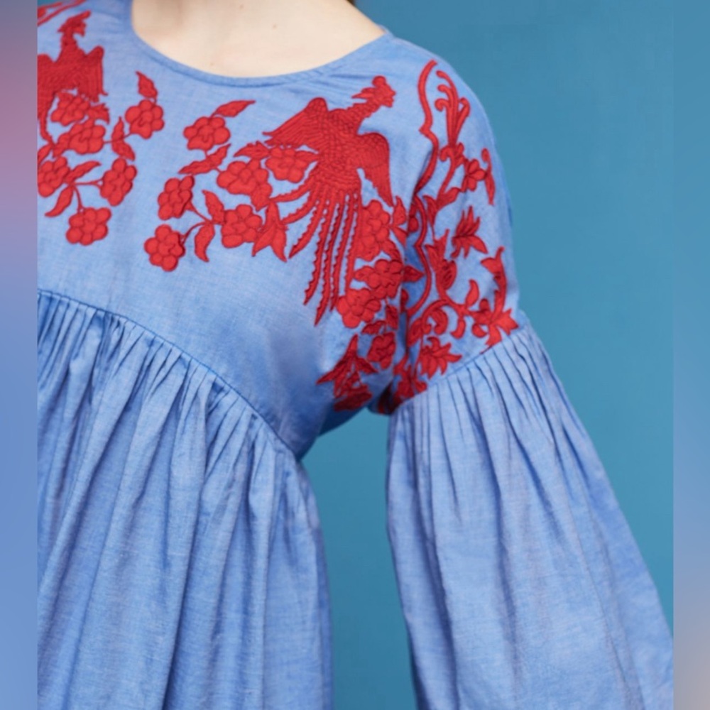 NWT Embroidered blouse Anthropologie - Picture 5 of 6
